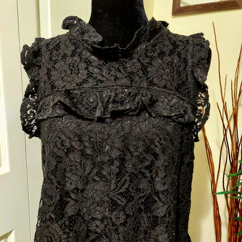 Black Stretch Lace Top